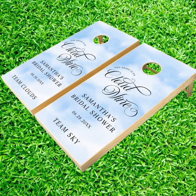 Modern Bride Is On Cloud Nine Bridal Shower Blue Cornhole Set (Creator Uploaded)