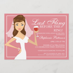 Modern Bride Last Fling Bachelorette Party Invitation
