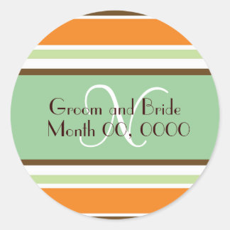 Modern Bride Monogram Wedding Sticker