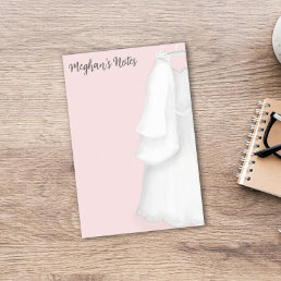 Modern Bride Planner Pink Vintage Wedding Dress Post-it Notes