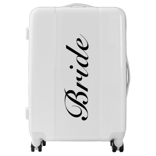 Modern Bride Script White Honeymoon Luggage