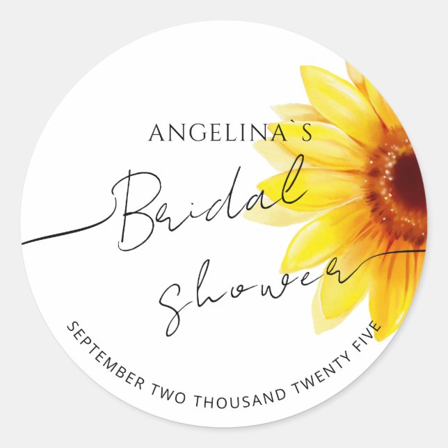 Modern Bride Shower Square Sticker  (Front)