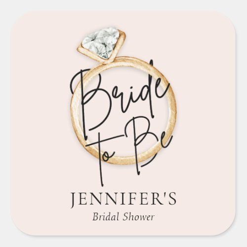 Modern Bride To Be Bridal Shower Square Sticker