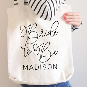 Modern Bride to Be Calligraphy Script Tote Bag