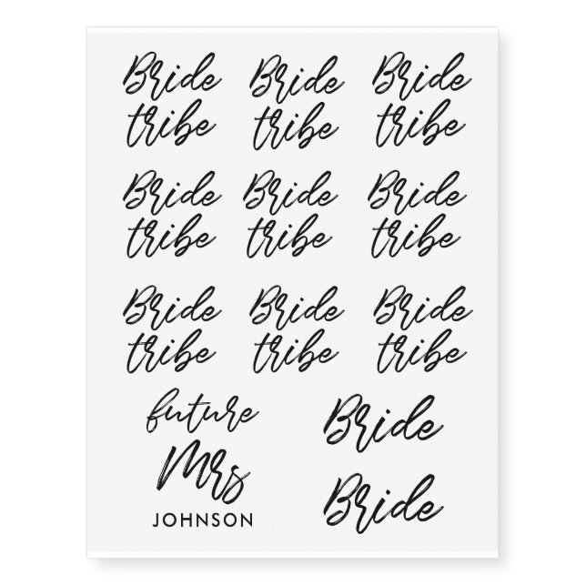 Modern Bride tribe and Future Mrs Temporary Tattoos (Front)