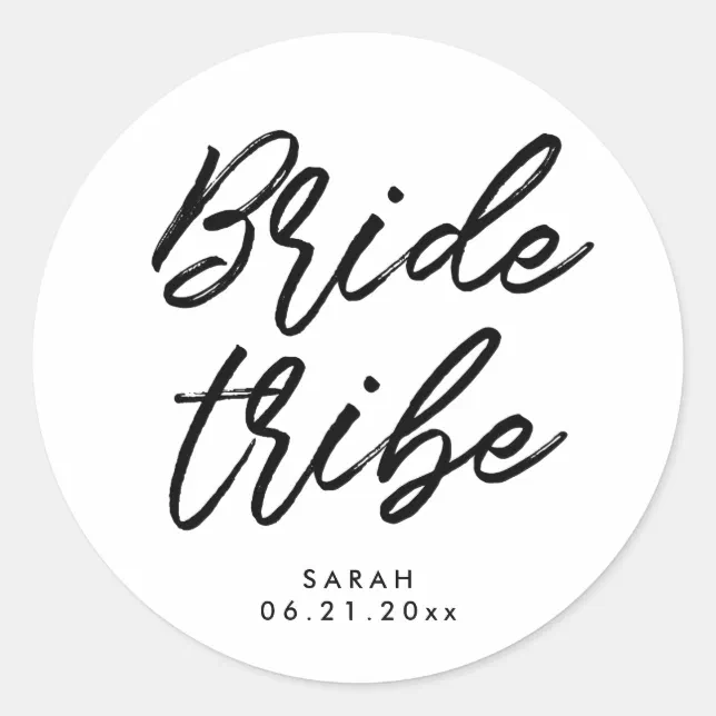 Bride Round Sticker Modern Bride tribe Classic Round Sticker | Zazzle