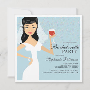 Modern Bride Wine Bachelorette Party Invitation