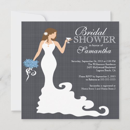 Modern Bride Wine Bridal Shower Invitations