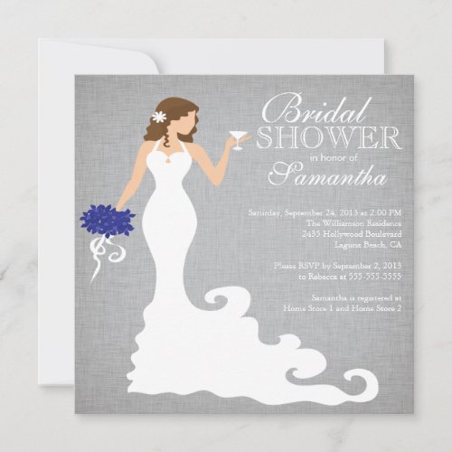 Modern Bride Wine Bridal Shower Invitations