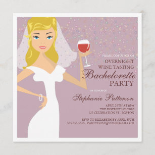 Modern Bride Wine Tasting Bachelorette Party Invitation