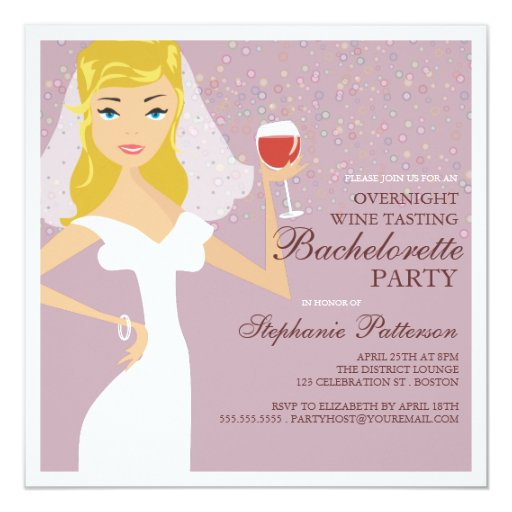 Wine Tasting Bachelorette Party Invitations 5