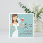 Modern Bride Wine Theme Bridal Shower Invitation (Standing Front)