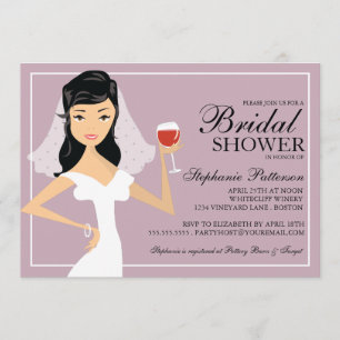 Modern Bride Wine Theme Bridal Shower Invitation