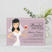Modern Bride Wine Theme Bridal Shower Invitation (Standing Front)