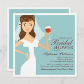 Modern Bride Wine Theme Bridal Shower Invitation (Front/Back)