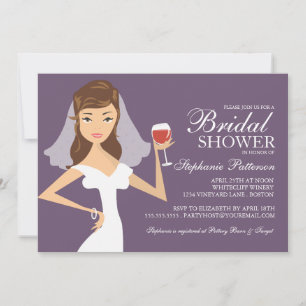Modern Bride Wine Theme Bridal Shower Invitation