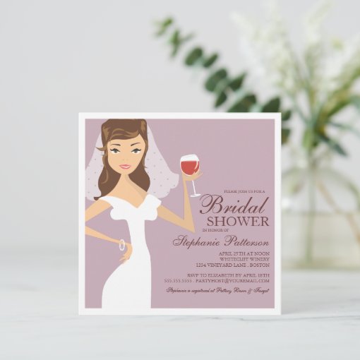 Modern Bride Wine Theme Bridal Shower Invitation Zazzle