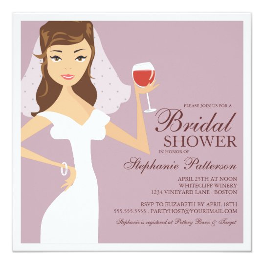 Modern Bride Wine Theme Bridal Shower Invitation Zazzle Modern Bride Wine Theme Bridal Shower Invitation
