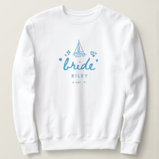 Modern Bride's Name Lake Bachelorette Wedding Sweatshirt