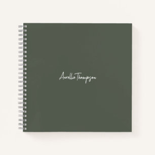 Modern Bridesmaid Bridal Sage Green Monogram Notebook