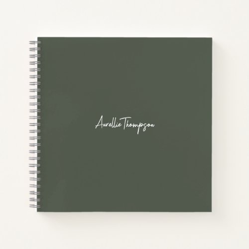 Modern Bridesmaid Bridal Sage Green Monogram  Notebook