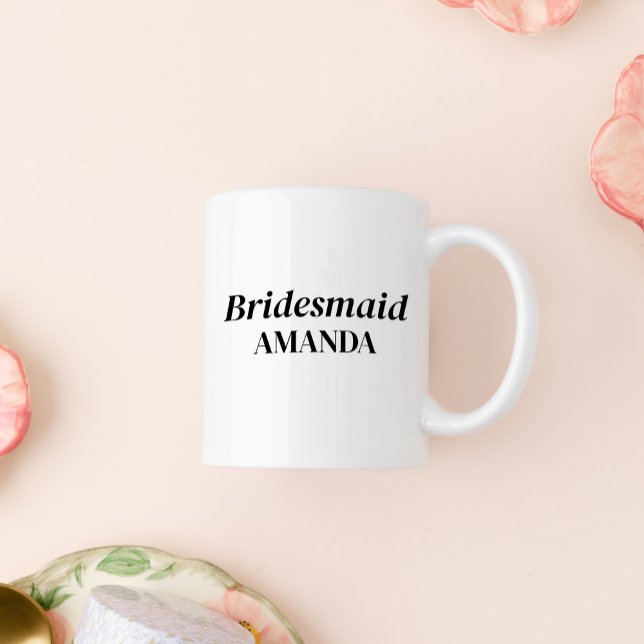 Modern Bridesmaid Custom Name Coffee Mug (Creator Uploaded)