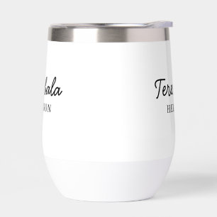 Modern Bridesmaid Minimalist Script Design Thermal Wine Tumbler