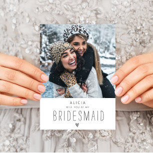 modern bridesmaid propodsal photo card