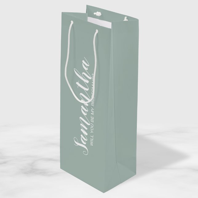 Modern Bridesmaid Proposal Wine Gift Bag (Creator Uploaded)