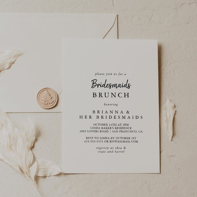 Modern Bridesmaids Brunch Shower Invitation (Creator Uploaded)