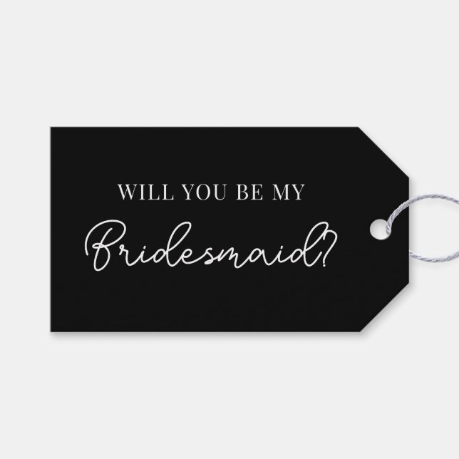 Modern Bridesmaids Proposal Tag (Front (Horizontal))