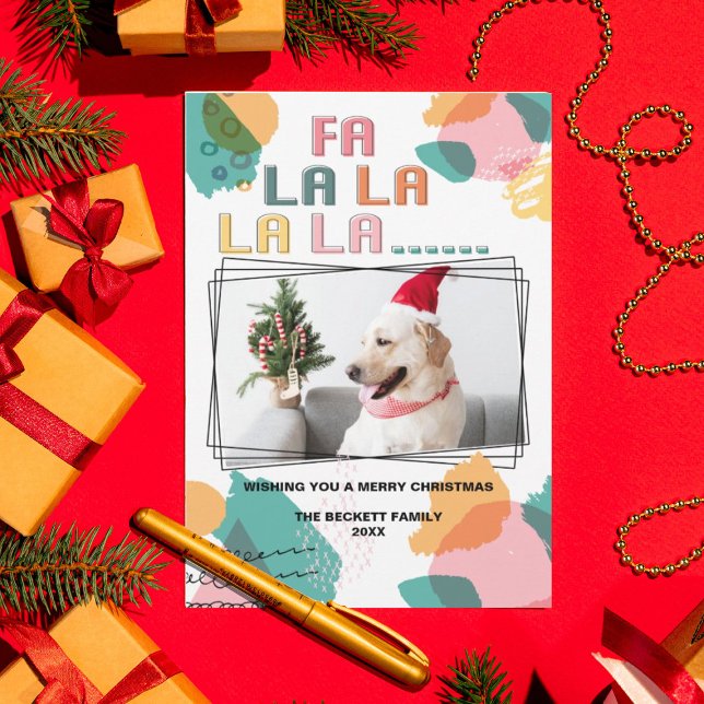 Modern Bright Abstract Holiday Photo Thank You Card (Creator Uploaded)