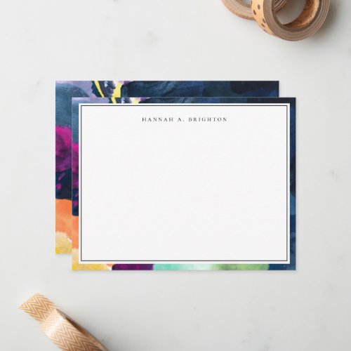 Modern Bright Abstract Painted Note Card