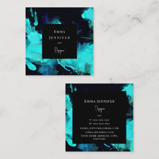 Modern bright Abstract Painted Pattern Square Business Card
