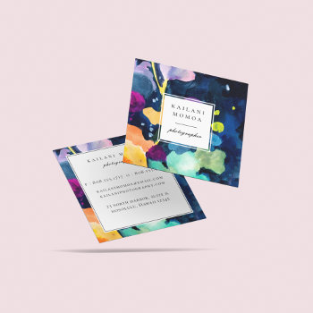 Modern Bright Abstract Painted Pattern Square Business Card by PoshPaperCo at Zazzle
