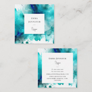 Modern bright Abstract Painted Pattern  Square Business Card