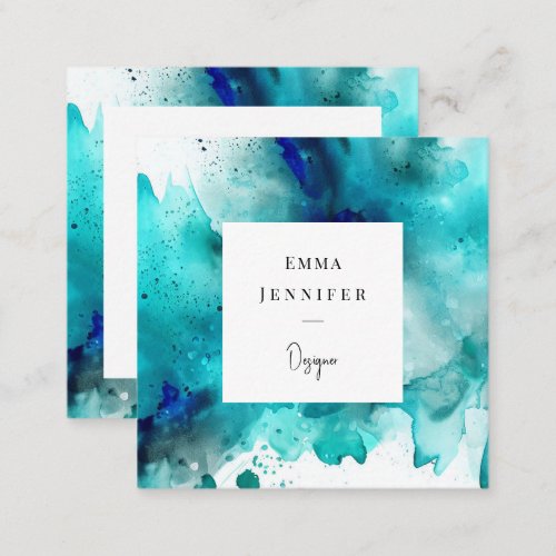 Modern bright Abstract Painted Pattern  Square Business Card