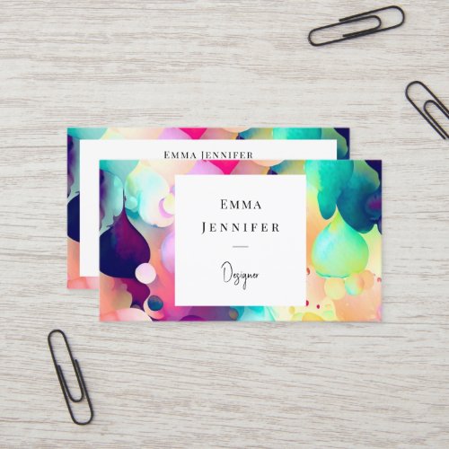 Modern Bright Abstract Pink Painted Pattern  Business Card