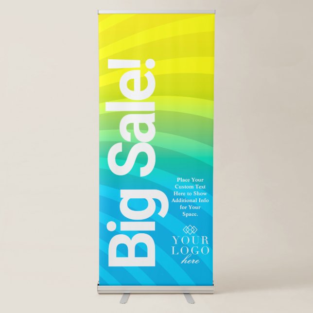 Modern Bright and Bold Big Sale Small Business Retractable Banner (Front)