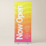 Modern Bright and Bold Now Open Small Business Retractable Banner<br><div class="desc">Make your branding or business messaging really "stand" out. Take your next trade show,  craft show,  art festival or online gathering extra special with beautiful custom banners with your logo and text. Need help with customization? Email us at hello@christiekelly.com for complimentary design assistance.</div>