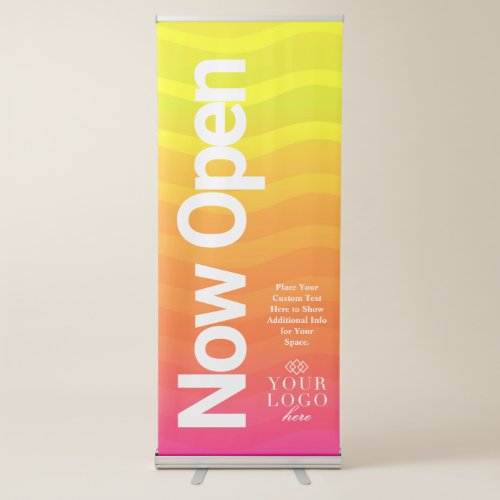 Modern Bright and Bold Now Open Small Business Retractable Banner