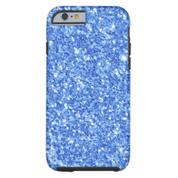 Modern Bright Blue Glitter Texture Pattern Tough iPhone 6 Case