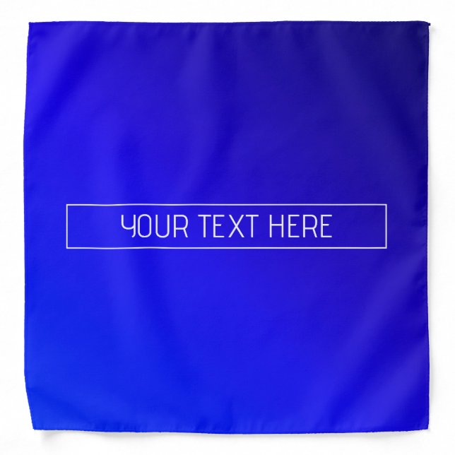 Modern Bright Blue & Purple Gradient Ombre Bandana (Front)