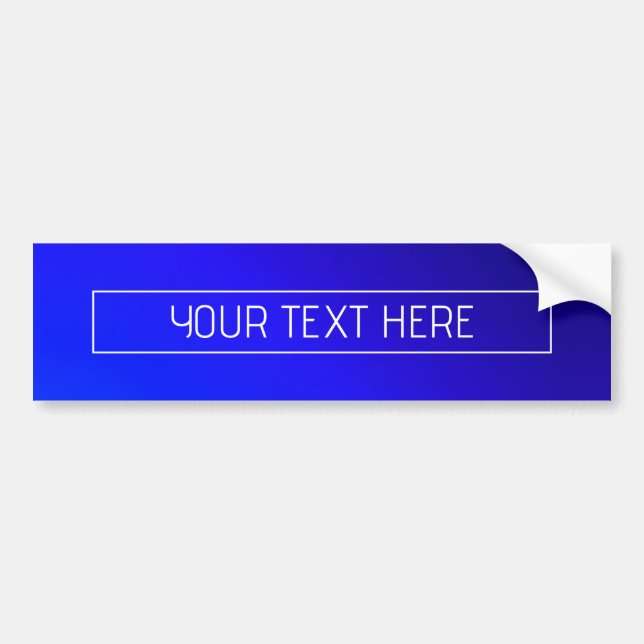 Modern Bright Blue & Purple Gradient Ombre Bumper Sticker (Front)
