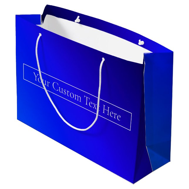 Modern Bright Blue Purple Gradient Ombre Large Gift Bag