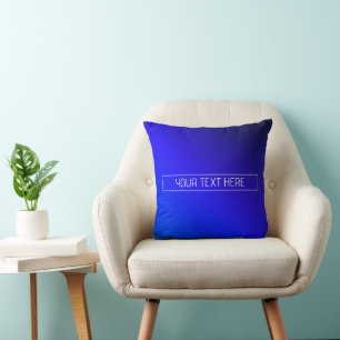Modern Bright Blue & Purple Gradient Ombre Throw Pillow
