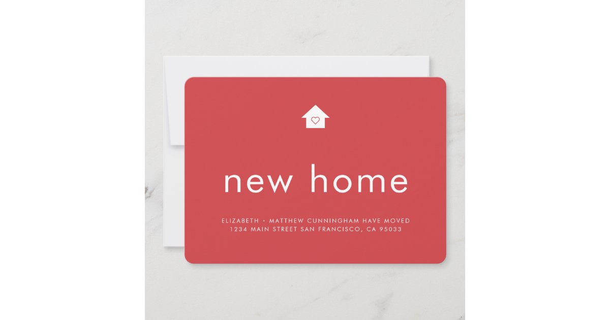 Modern Bright Color Minimalist New Home Announcement Zazzle