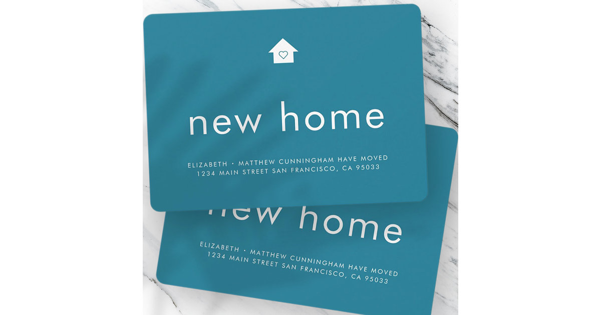Modern Bright Color Minimalist New Home Announcement Zazzle