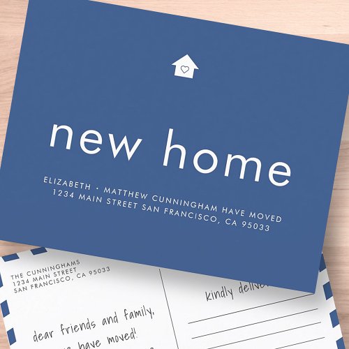 Modern Bright Color Minimalist New Home Announcement Postcard