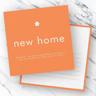 Modern Bright Color Minimalist New Home Note Card